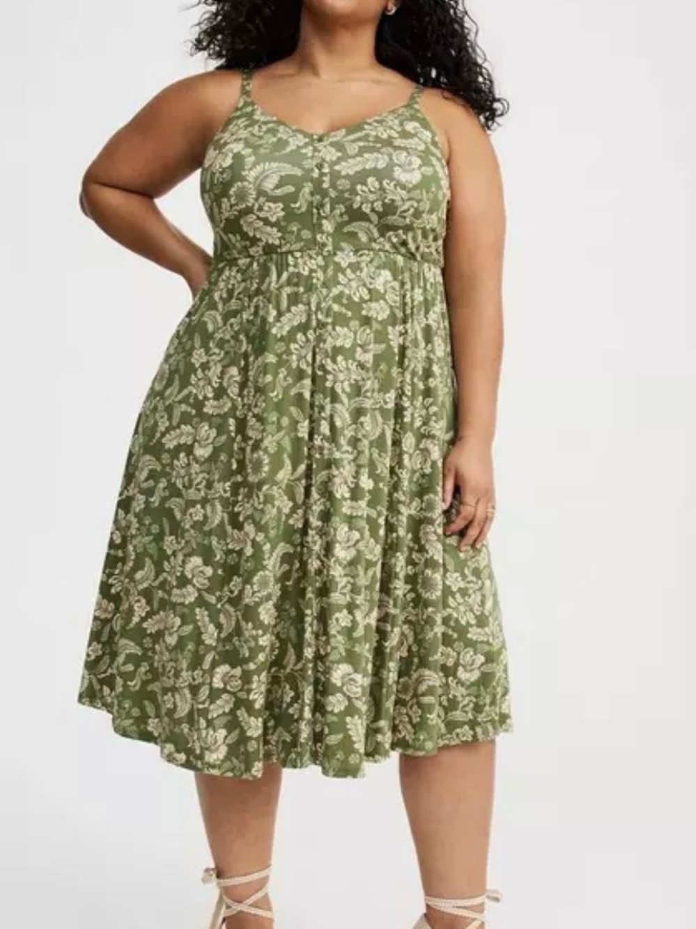 Torrid Green Floral Midi Sundress